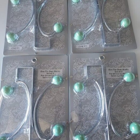 4/$14 Elegant Home Fashions Over the Door Hooks (Teal) 4 packs 8 hooks NEW! - Picture 1 of 5